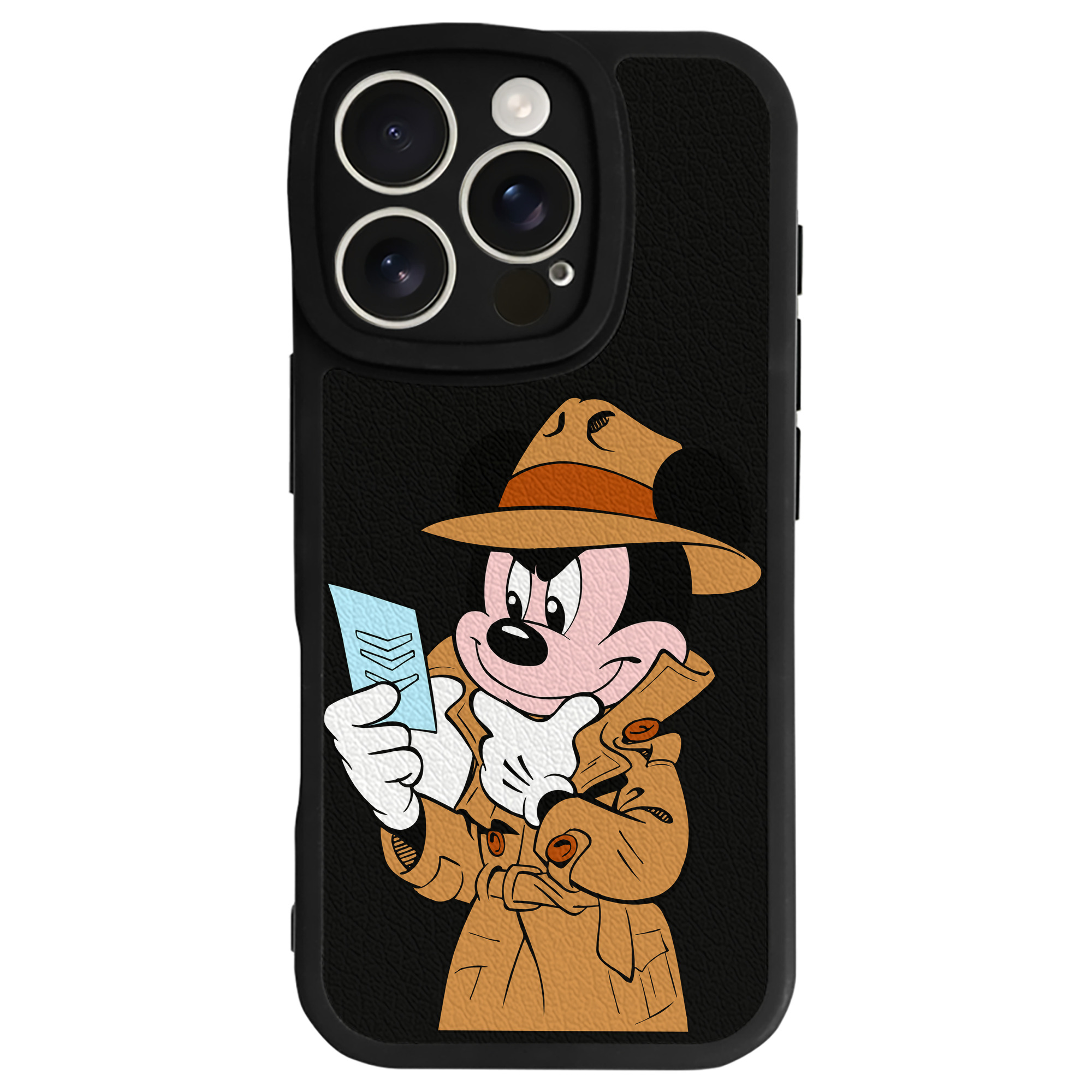 （画像用） ミッキーマウス Mickey Mouse 【iPhone 16シリーズ対応】シリコンスマホケース（レザー調） 材質：シリコン